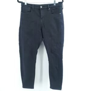 Topshop Petite High Rise Rock Goth Grunge Jamie Black Super Skinny Jean 32x28